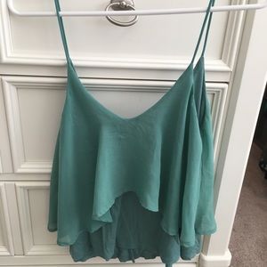 Turquoise silk tank
